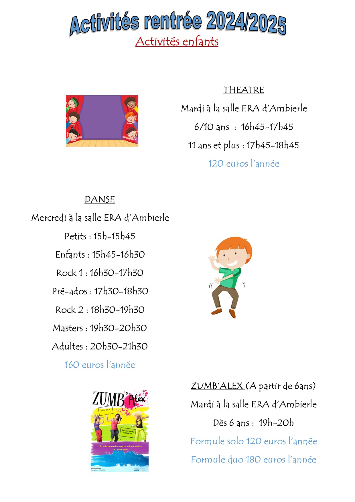 programme activité enfants 24/25