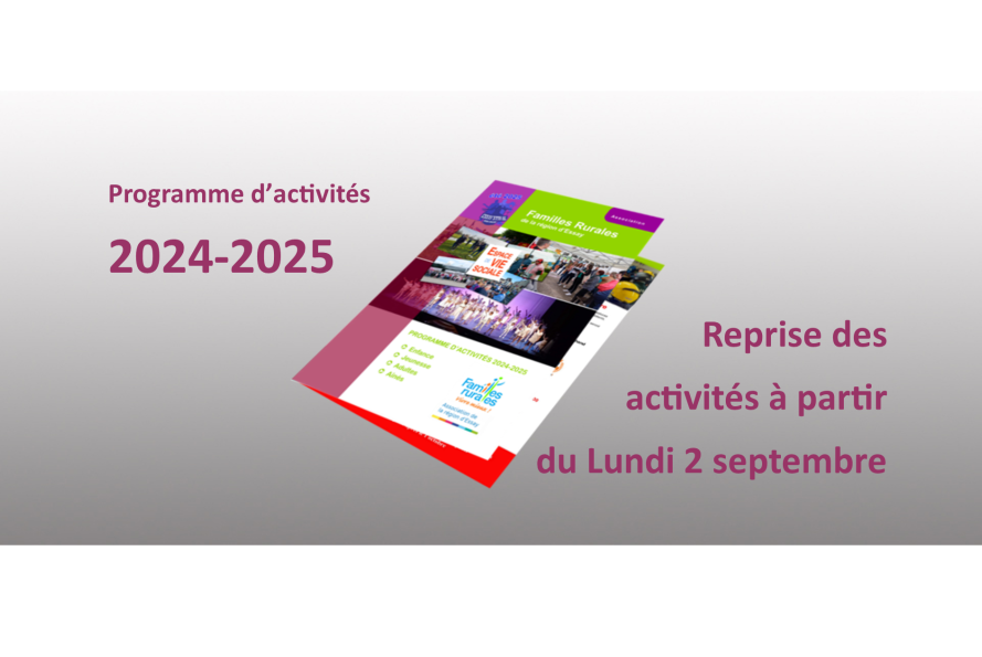 bandeau reprise activités 2024-2025