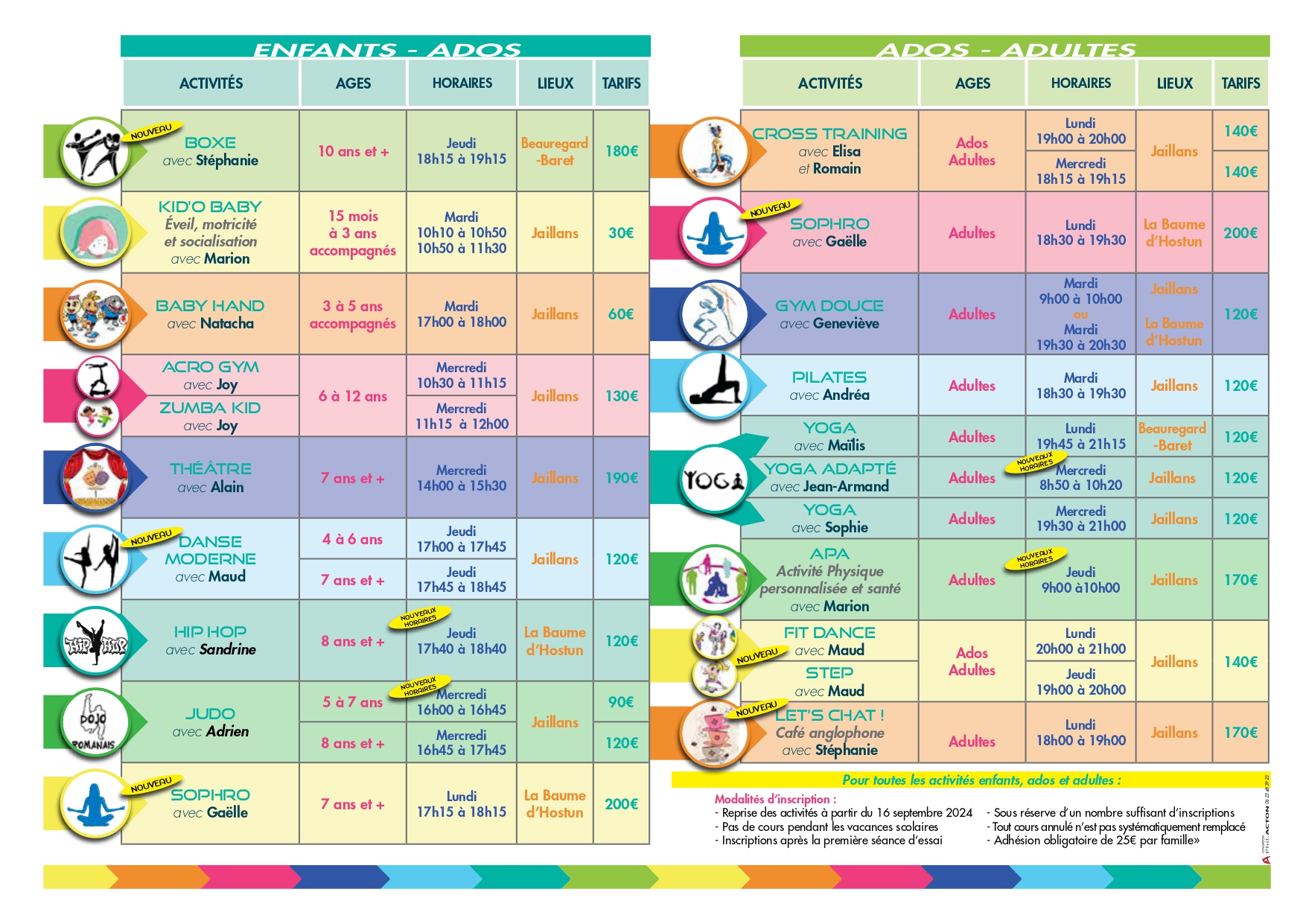 CALENDRIER ACTIVITES LOISIRS